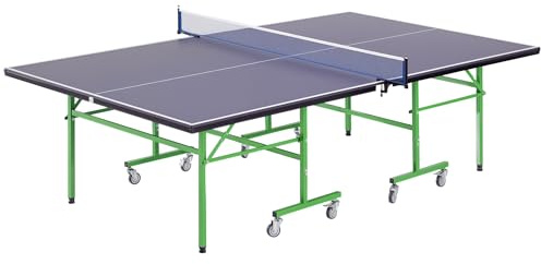 HOMCOM Tavolo da Ping Pong Pieghevole Interno con 8 Ruote 152.5×274×76 cm