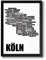OWLBOOK KÖLN - Bild mit Stadtbezirken - Rahmen optional - Geschenkidee Geburtstag Umzug Einzug Einweihung