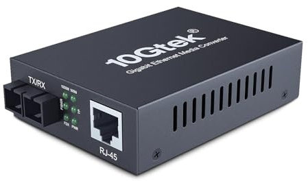 Convertitore multimediale Gigabit Ethernet, da 1,25G SFP a RJ45 da fibra a rame, ricetrasmettitore SFP incorporato (1000Base-LX, 20 km, monomodale doppio SC)