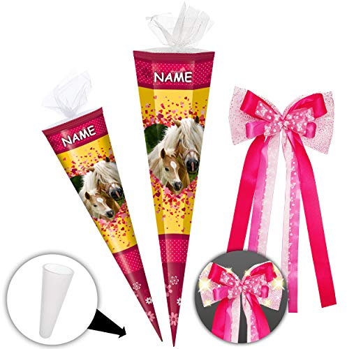 alles-meine.de GmbH stabile Spitze - aus Kunststoff - verschiedenes Zubehör frei wählbar - passend für Schultüte - Pferde - Pferdetraum - 50/70 / 85 cm - Zuckertüte - ALLE Größ..