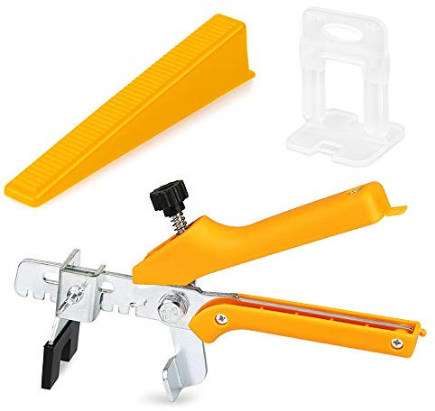 OGORI Tile Leveling System DIY Leveler Spacers 1/8, 300 PCs Level Wedge Spacer Plus 100 PCs Reusable Wedges With A Leveling Pliers (3mm Set)
