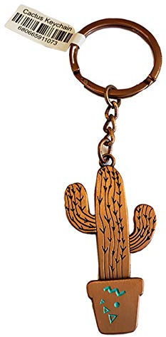 JB Sales Kaktus-Schlüsselanhänger (Bronze) – südwestliche Geschenkidee – Arizona Souvenir – Metall – Indianer-Design