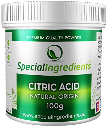 Special Ingredients Acide Citrique en Poudre 100 g - Idéal pour les végétaliens et végétariens, sans OGM, sans gluten - emballage recyclable …