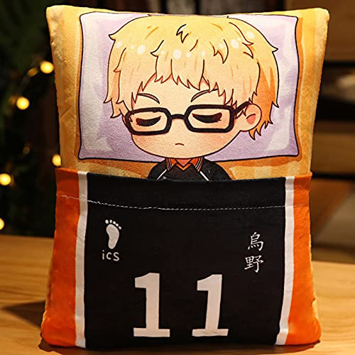Zhongkaihua Haikyuu Cartoon-Anime-Plüschfiguren, niedliches Kissen, 36 x 27 cm, Hinata Shouyou, Cosplay, weiche Stofftierpuppe, Dekoration, Zuhause, Schreibtisch, Sofa, kreatives Geschenk für