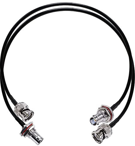 TUOLNK BNC Überbrückungskabel RG58 BNC Stecker auf Buchse Bulkhead CB Funk Koaxialkabel 20 Zoll (50 cm) Wifi Antennenverlängerungskabel für HAM Funkantennen Sicherheits CCTV System 2er Pack