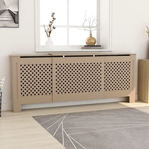 Canditree 205 cm Modern MDF Radiator Cover, Adjustable Radiator Cabinet, Heater Cover for Living Room Bedroom, Unpainted