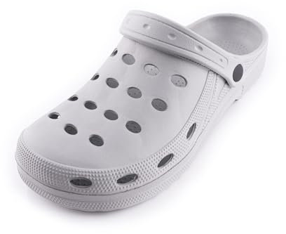 R-ISLAND Zuecos EVA Unisex,Hombre,Mujer,para Sanitario,hosteleria.Comodo y Impermeanle (Gris, Numeric_44)