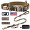 OEBEESA Taktisches Hundehalsband, verstellbares Militärhalsband: - Nylon K9 Halsbänder mit Griff und robuster Metallschnalle für mittelgroße und große Hunde mit 3 Patches und Airtag-Etui-Halter (XL,