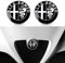 HEYCE 2 Stück Auto-Logo-Emblem-Abzeichen-Aufkleber für Alfa Romeo 147 156 159 166 Giulietta Mito Stelvio Giulia, Motorhauben-Aufkleber Autoreifen vorne und hinten Aufkleber (74 mm),C