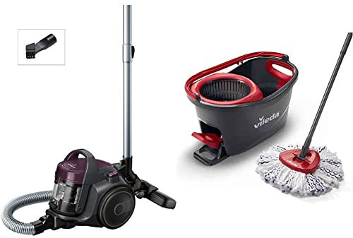 Bosch Série 2 Aspirateur sans Sac BGC05AAA1 – Aspirateur au Format Ultra Compact et Poids léger & Vileda Turbo 3en1 - Kit Complet Lavage Sol