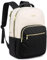 LOVEVOOK Rucksack Damen, 17 Zoll Laptop Schulrucksack Mädchen Teenager mit Laptopfach Schultasche Backpack Rucksäcke Wasserdicht für Schule Reise Uni Business, Beige Schwarz