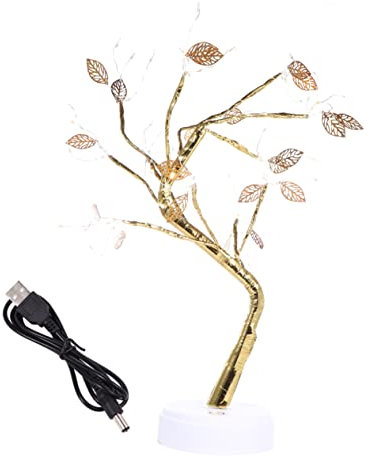 OSALADI 1stk Baum Lichter Bonsai Beleuchteter Baum Bonsai-baum Licht Geführte Birke Desktop-bosai-baum Weihnachtsnachtlicht Tischlampe Baum Led-lampe Weiße Birke Kupferkabel Weihnachtsbaum