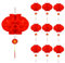 10 Stück Rote Papierlaternen, Glück Traditionelle Hängende Dekorationen Wasserfest Chinesische Lampions für Neujahr Frühlingsfest Hochzeit Restaurant Party Dekoration