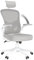 naspaluro Ergonomischer Bürostuhl mit Atmungsaktiver Netzbespannung, Schreibtischstuhl mit Verstellbarer Armlehnen, Kopfstütze, Lordosenstütze, Höhenverstellung, 360° Drehstuhl, Grau