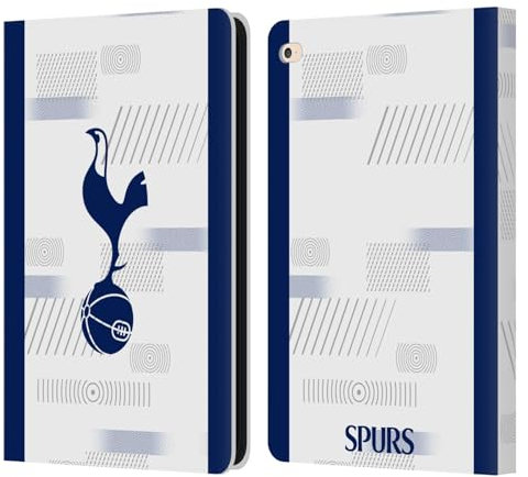 Head Case Designs Offizielle Tottenham Hotspur F.C. Weißer 2023/24 Abzeichen Leder-Wallet-Hülle Kompatibel mit Apple iPad Air 2 (2014)