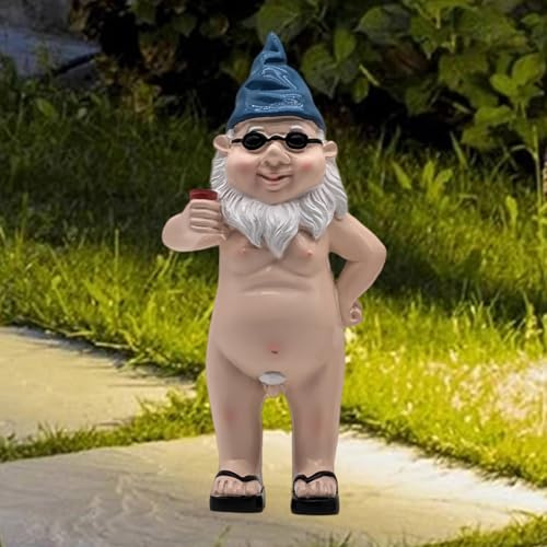 Eousera 20,3 cm H nackter Zwerg Statue, lustige, sexy Zwergen-Skulpturen für Zuhause, Innendekoration, Außenbereich, Hof, Rasen, Dekorationen, frech seltsam, Geburtstag, Halloween, Weihnachten,