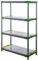 PROREGAL Kunststoffregal Big Grey Bear | Low | HxBxT 138x80x46cm | Fachlast 160kg | Grau-Grün | Plastikregal Kellerregal Lagerregal Steckregal