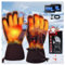 Dictien Handschuhe Beheizbar, Beheizte Handschuhe, 7.4v 6000mah Dicke wasserdichte Winddicht Touchscreen Heizung Wiederaufladbar, 3 Stufige Beheizte Winterhandschuhe,Für Klettern,Wandern,Camping