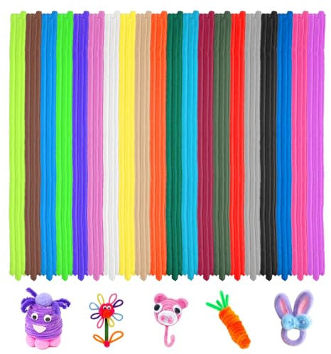 Aoyswuz 300 Piezas Chenilla Limpiapipas 20 Colores 300 mm * 6 mm Alambre de Chenilla, Limpiapipas Manualidades para Manualidades y Decoración (20 Colores)