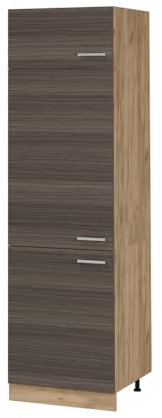 Vicco Kühlumbauschrank R-Line, Hochschrank für die Küche, Edelgrau, 60 cm