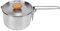 Camping Pot 304 Stainless Steel Portable Camping Kettle with Folding Handle Picnic Hiking 1L