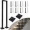 DELONGKE Treppengeländer Innen, U Förmiger Handlauf Geländer Treppe,Handlaufhalter, Stiegengeländer Nordic Modern Handlauf für Villen Balkone Flure Wohnungen (Vertikal-Schwarz, 100CM)