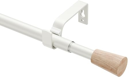 Ø16/19 MM Gardinenstange Weiß Matt 76-280 CM, Ausziehbar Vorhangstange mit Beschläge-Set und Gespleißte Verstellbare, Landhaus für Ösenvorhänge, für kinderzimmer, küchen, wohnzimmer, schlafzimmer