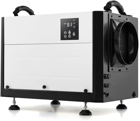 RELAX4LIFE Deumidificatore Commerciale 58,5/73,5 L, Deumidificatore Industriale Professionale con 3 Modalità e Timer 24H per Cantina Magazzino fino a 80/100㎡ (Nero - 58,5 L/giorno)
