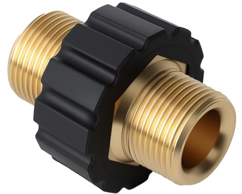 Schnellverbinder M22 x 1,5 Aus Messing, Adapter Hochdruckreiniger Mit 14 Mm Innendurchmesser, Kompatibel Mit K, HD, HDs Serie, Anschlussadapter, Robuste M22 Kupplung Für Reinigungsgeräte