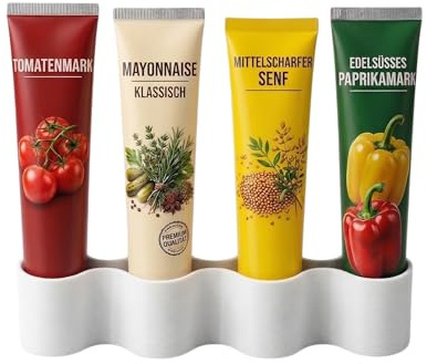 Naturalspring® Tubenständer Tubenhalter Aufbewahrungsbox Organizer für Standardtuben Weißer Tubenhalter Ordnung im Kühlschrank & in der Küche