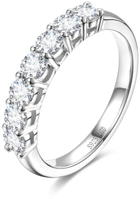 FANCIME 0,75 Karat Lab-Grown Diamant Bandring Damen,Timeless Ringe aus 925 Sterling Silber Verlobungsring Hochzeit Valentinstag Schmuck für Damen Frauen Sie (D-E Farbe, VS Clarity)