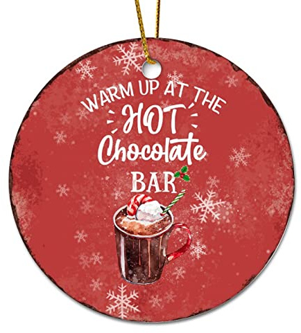 Christmas Hanging Decorations Warm Up At The Hot Chocolate Christmas Tree Decorations Personalized With Rope Keepsake