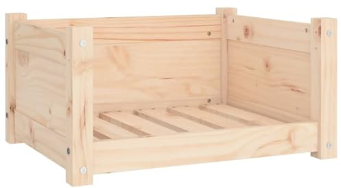 Hundebett Sofakorb bequem 55,5 x 45,5 x 28 cm Massivholz Kiefer Braun 02_0042702
