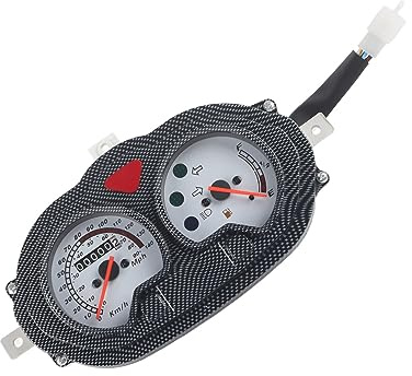 Nosqew Universeller Vintage-Stil, Motorrad-Roller-Tachometer, Kunststoff-Armaturenbrett-Instrument für Motorräder, Roller, Retro-Stil, Messgerät, MPH-KPH-Anzeige für B05,