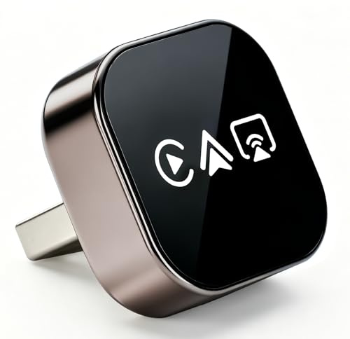 2026 4-in-1 Wireless CarPlay Adapter für Apple CarPlay & Android Auto, MirrorLink & AirPlay Spiegelung, Wired zu Wireless Car Play Adapter, 5.8GHz WiFi Bluetooth 5.4, Plug & Play, USB-A/C