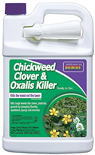Bonide Chickweed, Clover & Oxalis Killer, 128 oz Ready-to-Use Spray, Controls Weeds & Roots without Harming Lawn