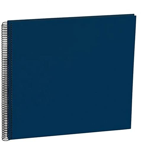 Semikolon 352899 Spiral Album Economy Large - 34,5x33,2 cm - Fotoalbum, 50 Seiten schwarz, Fotobuch, marine blau