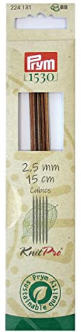 Prym 224121 Strumpfstricknadeln CUBICS NATURAL 15 cm 2,50 mm