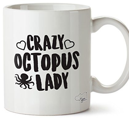Hippowarehouse Crazy Octopus Lady Printed Mug Cup Ceramic 10oz