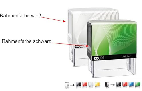 Stempel Colop Printer IQ 30 | personalisierbar mit individueller Textplatte/Logo | Textstempel Adressstempel Firmenstempel Namensstempel | Rahmenfarbe weiß oder schwarz | 18 x 47 mm - 5 Zeilen