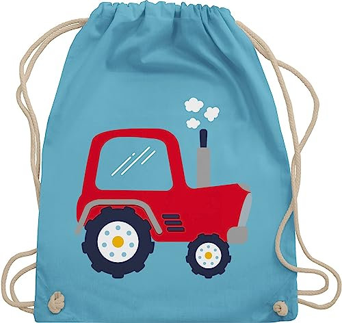 Turnbeutel Rucksack - Traktoren - Taschen - Kinder Traktor - Unisize - Hellblau - kindergartenrucksack trecker landwirt kindergarten stoffrucksack wechselwäsche beutel kita turnbeutelrucksack