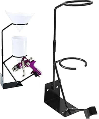Halter für Lackierpistole, Gravity Feed Paint Spritzpistolenständer Sprayerstand mit Siebhalter, Sieben Sie Ihre Farbe Ganz Einfach in den Sprühbecher
