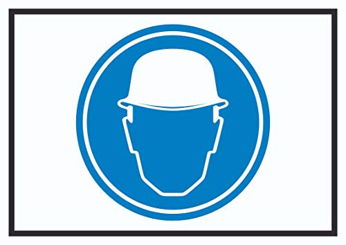 HB-Druck Schutzhelm tragen Symbol Schild A3 Rückseite selbstklebend