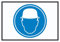 HB-Druck Schutzhelm tragen Symbol Schild A3 Rückseite selbstklebend