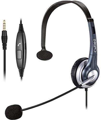 Computer Headset with Microphone for Cell Phone PC Laptop Tablet, 3.5mm Mobile Phone Headphone for iPhone Samsung Skype Webinar Softphone Call Center Office Business