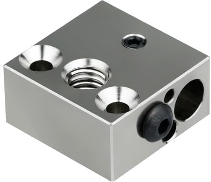 Hitzebeständiger CR-10-Heizblock aus beschichtetem Kupfer für MK8 Extruder des Creality All Metal Hotend 3D-Druckers, Ender 3s, V2, Ender 3 Pro, Ender 5 Pro, CR10, S4, S5, Kupfer