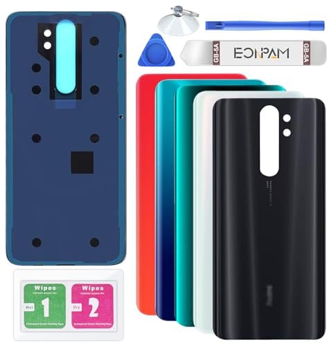 Eonpam Back Cover Glass for Xiaomi Redmi Note 8 Pro Rear Glass Replacement with Repair Kit Genuine Rear Housing (Mineral Grey)