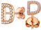 ChainsHouse Kleiner Letter Ohrstecker B Rosegold D Buchstabe Ohrring Damen Mädchen Alphabet Ohrschmuck für Valentinstag Weihnachten Geburtstag