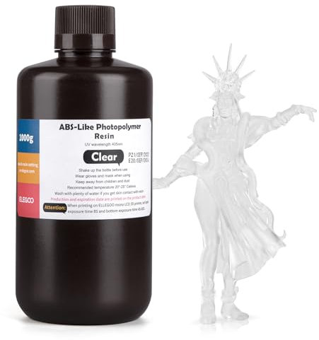 ELEGOO LCD UV 405nm ABS-Like 3D Resin for LCD 3D Printer Photopolymer Resin - Translucent 1000g