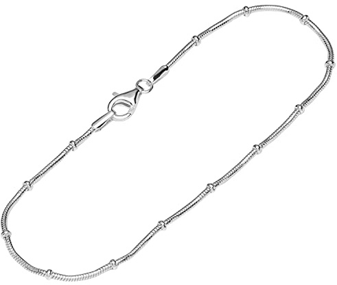 NKlaus Armband 925 Sterling Silber 19cm Schlangenkette diamantiert gedreht Armkette Neu 12454
